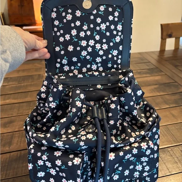 Kate Spade Navy Floral Print Backpack - Picture 4 of 8